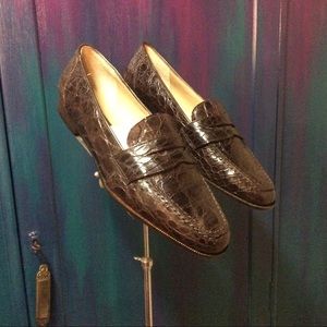 Vintage NIB Sesto Meucci Real Crocodile Loafers